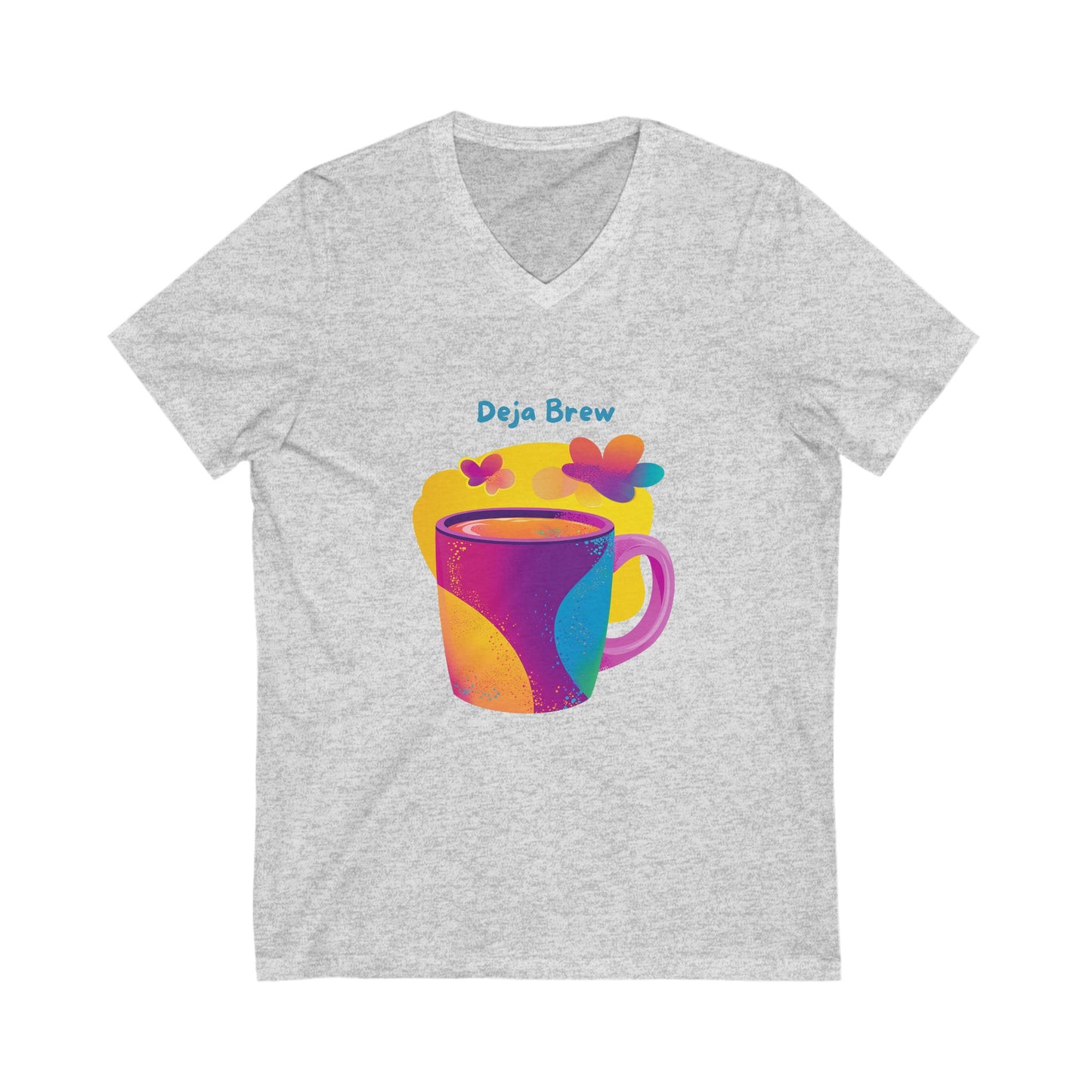 Deja Brew V-Neck T-Shirt | Mystic Coffee Mug Design | Kawaii Coffee Lover Gift