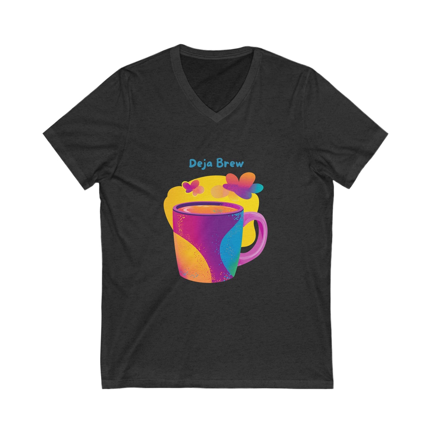 Deja Brew V-Neck T-Shirt | Mystic Coffee Mug Design | Kawaii Coffee Lover Gift