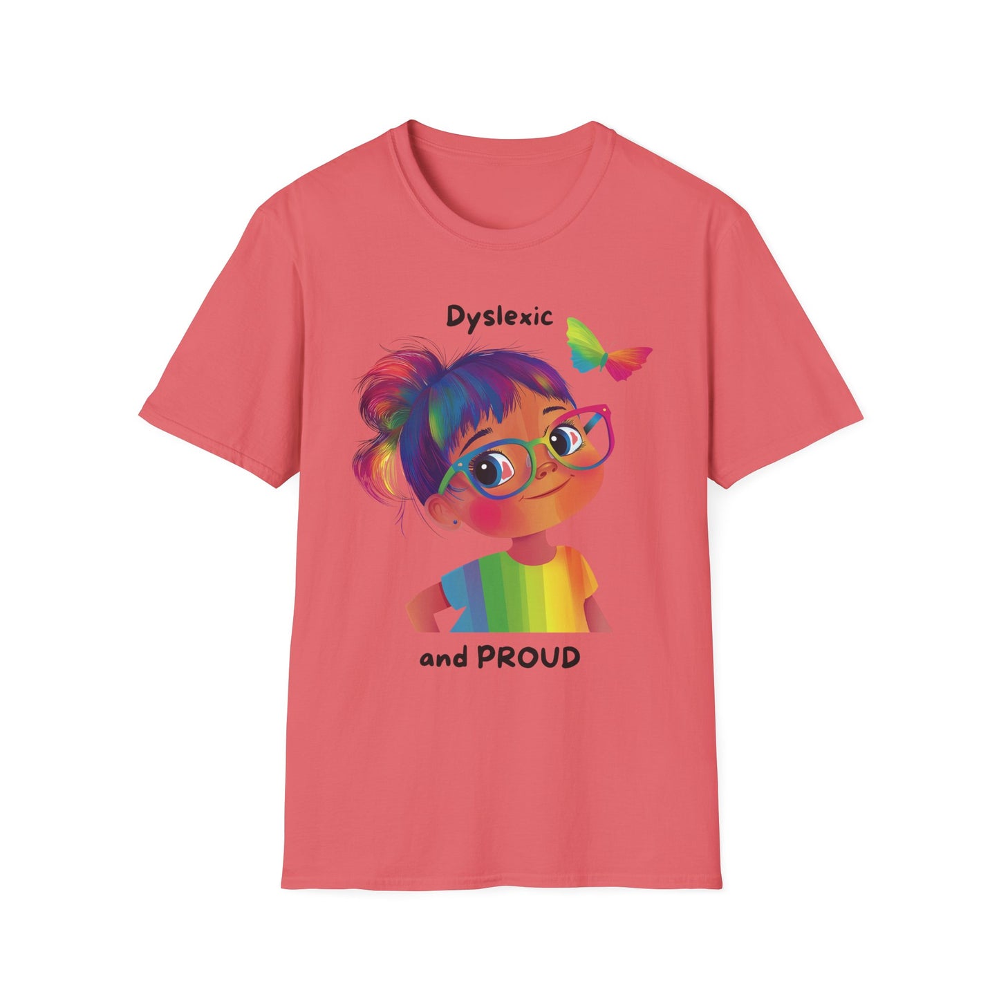 Dyslexic and Proud Rainbow T-Shirt | Neurodiversity Pride Tee