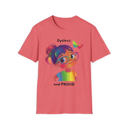 Dyslexic and Proud Rainbow T-Shirt | Neurodiversity Pride Tee