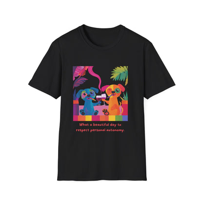 Respect Autonomy Dogs T-Shirt | Kawaii Activist Tee