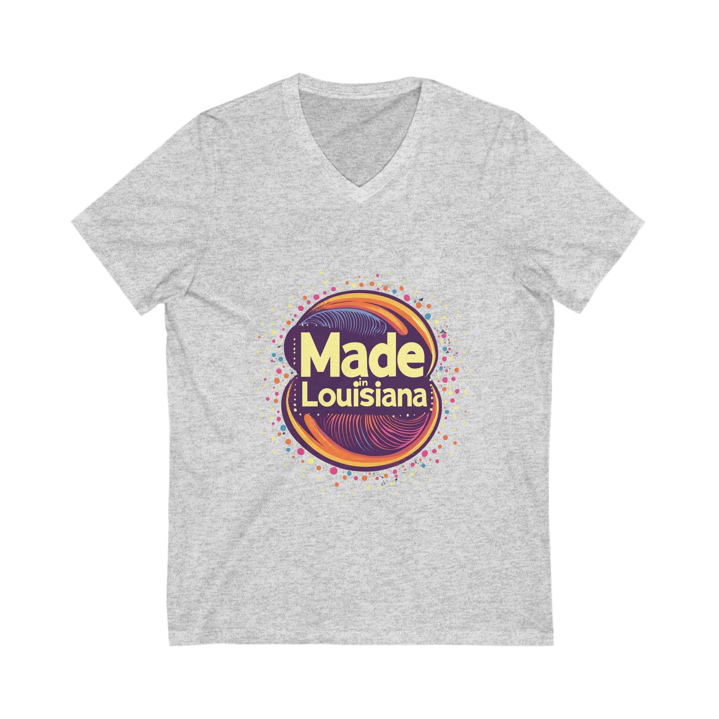 Made in Louisiana Retro V-Neck T-Shirt | Vintage State Pride Unisex Tee