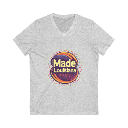 Made in Louisiana Retro V-Neck T-Shirt | Vintage State Pride Unisex Tee