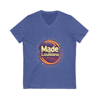 Made in Louisiana Retro V-Neck T-Shirt | Vintage State Pride Unisex Tee