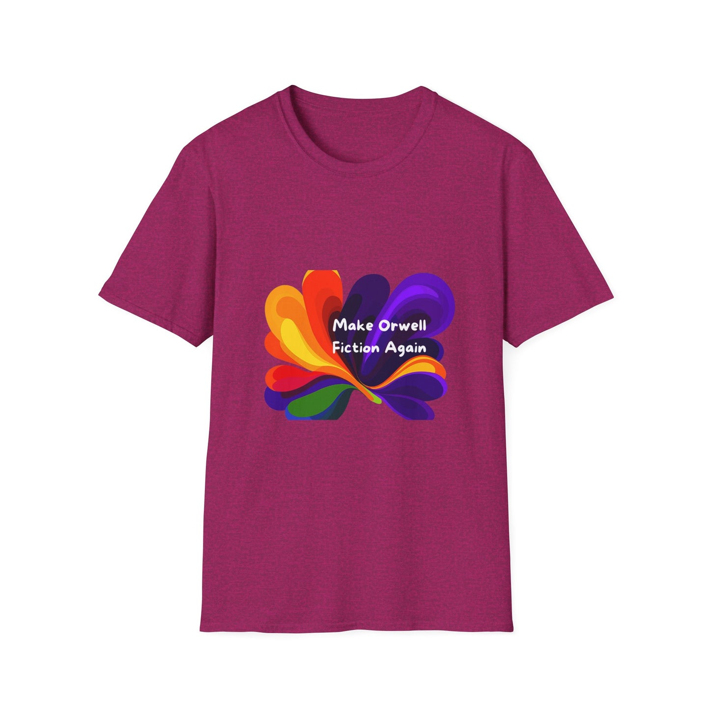 Make Orwell Fiction Again Rainbow T-Shirt | Colorful Activism Tee
