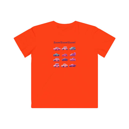 Zoom! Zoom! Kids Car T-Shirt | Kawaii Vehicle Grid Design | Cute Unisex Children's Tee