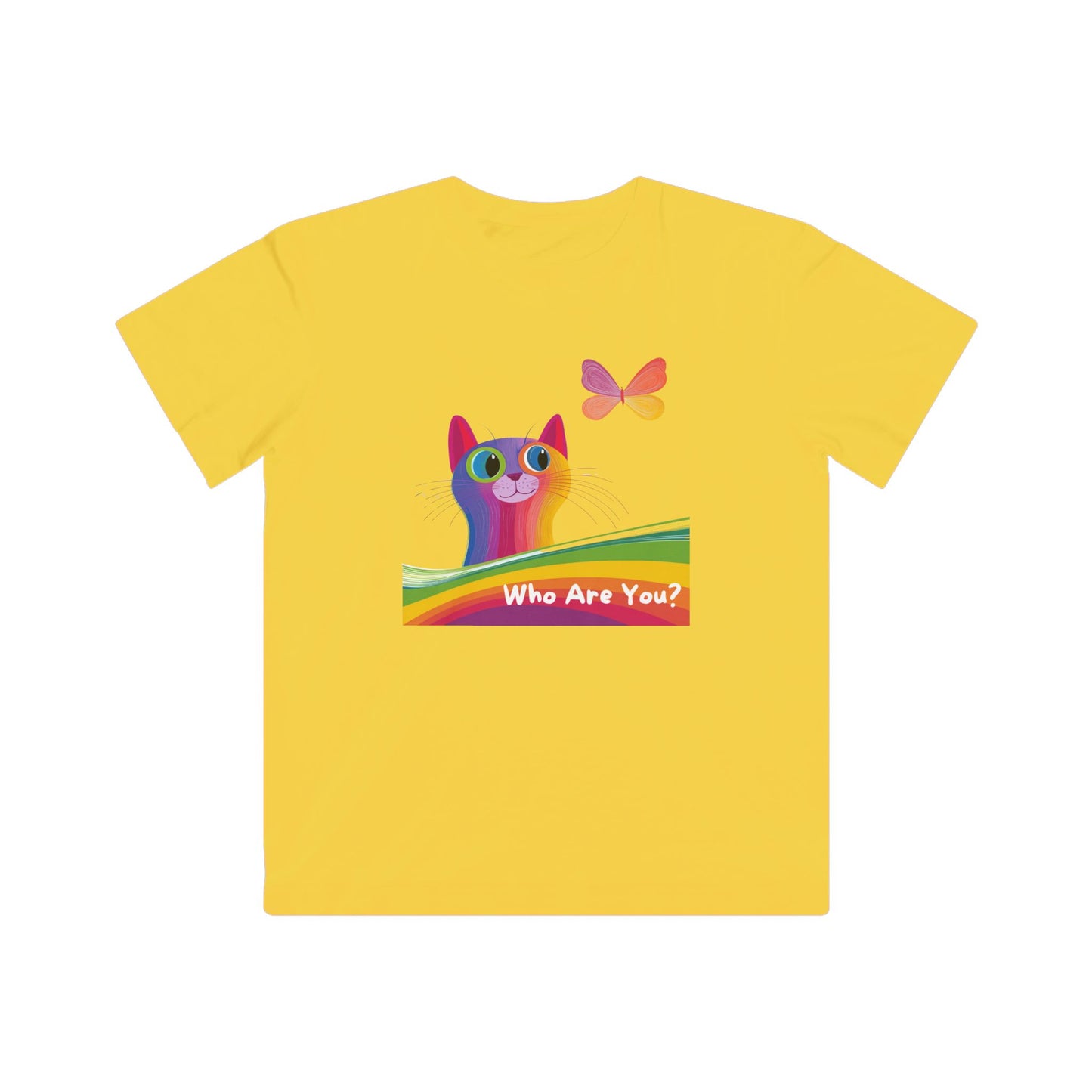 Rainbow Cat Kids T-Shirt | LGBTQ Pride Kitten | Identity Affirming Youth Tee