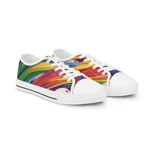 Rainbow Fish Low Top Canvas Sneakers | LGBTQ+ Colorful Shoes