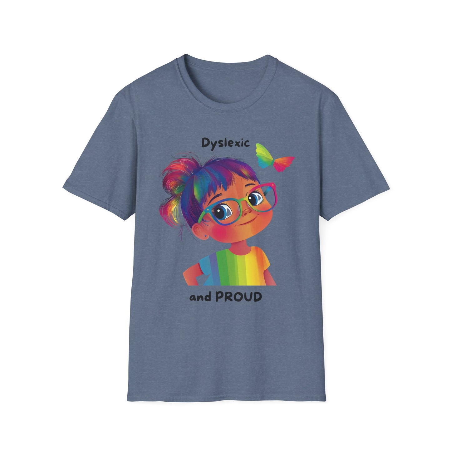 Dyslexic and Proud Rainbow T-Shirt | Neurodiversity Pride Tee