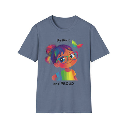 Dyslexic and Proud Rainbow T-Shirt | Neurodiversity Pride Tee