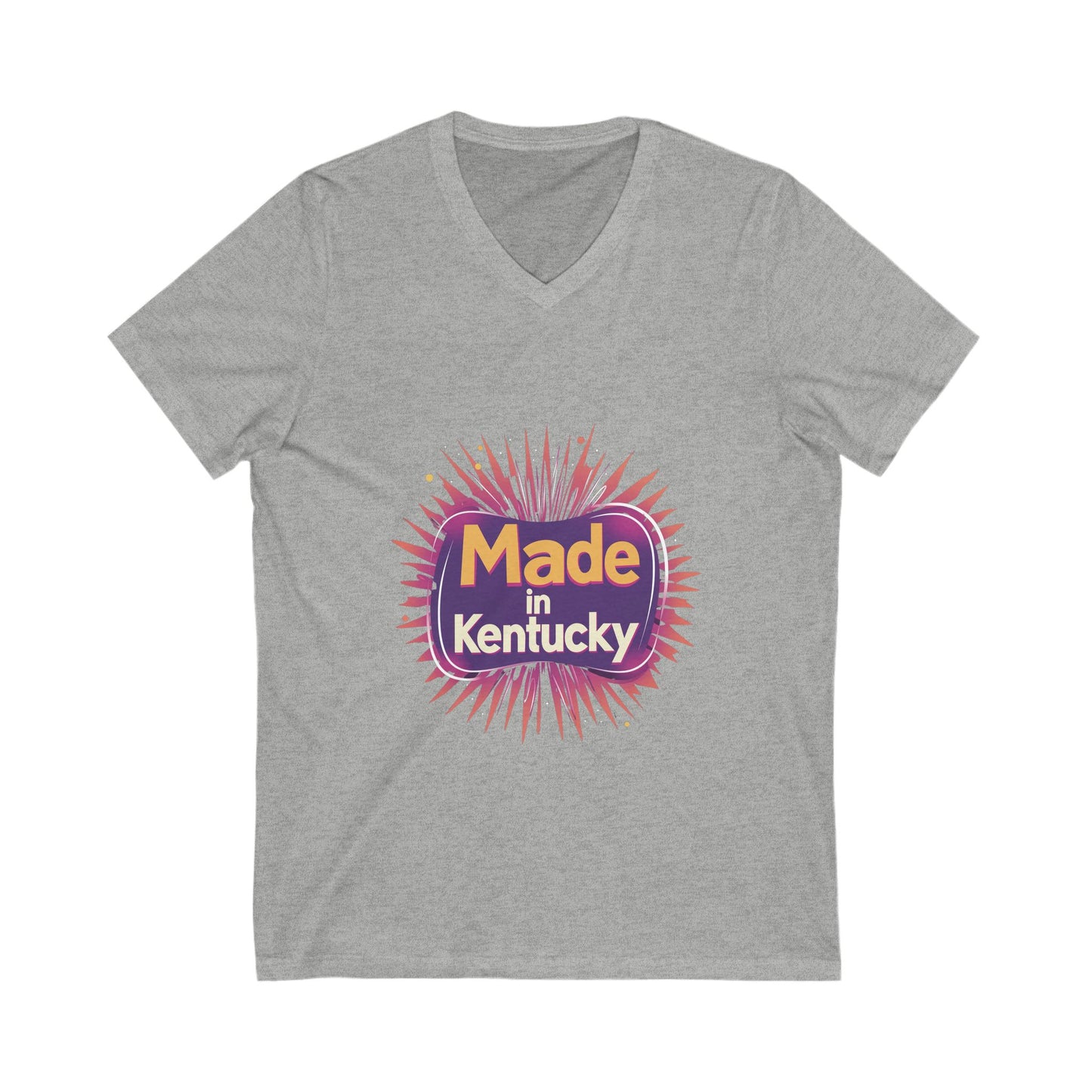 Made in Kentucky Retro V-Neck T-Shirt | State Pride Sunburst Design | Unisex Tee