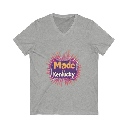 Made in Kentucky Retro V-Neck T-Shirt | State Pride Sunburst Design | Unisex Tee