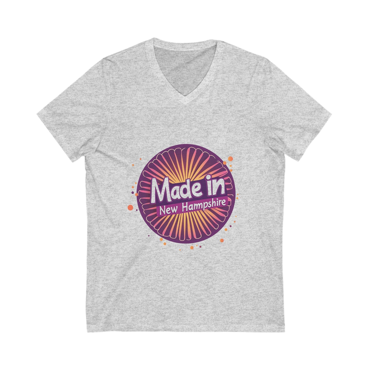 Made in NH Retro Sunrise V-Neck | Vintage New Hampshire Pride Tee