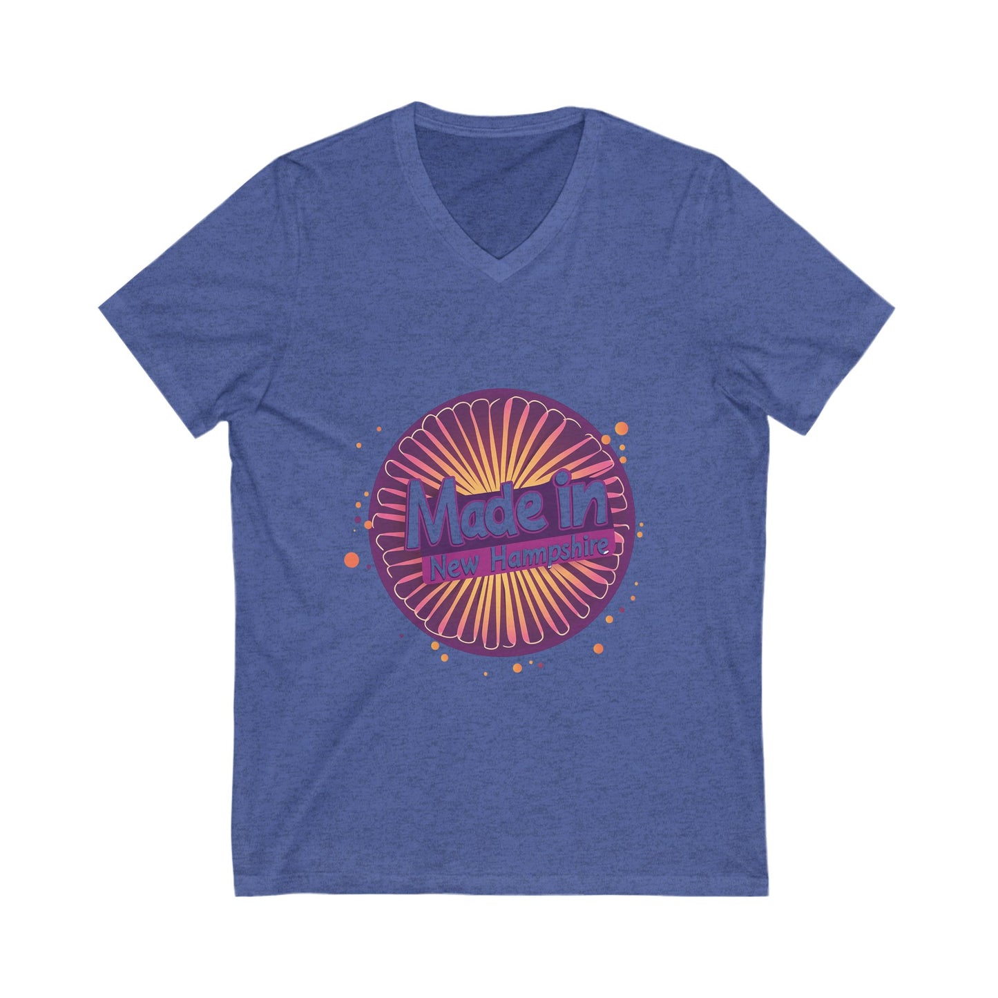 Made in NH Retro Sunrise V-Neck | Vintage New Hampshire Pride Tee