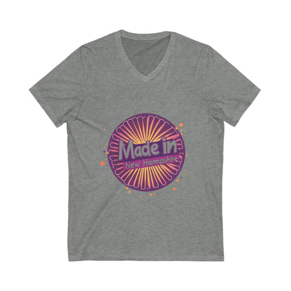 Made in NH Retro Sunrise V-Neck | Vintage New Hampshire Pride Tee