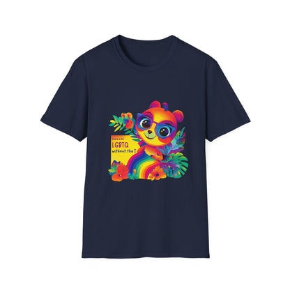 Kawaii Trans Pride Panda Rainbow T-Shirt | LGBTQ+ Cute Positive Message Tee