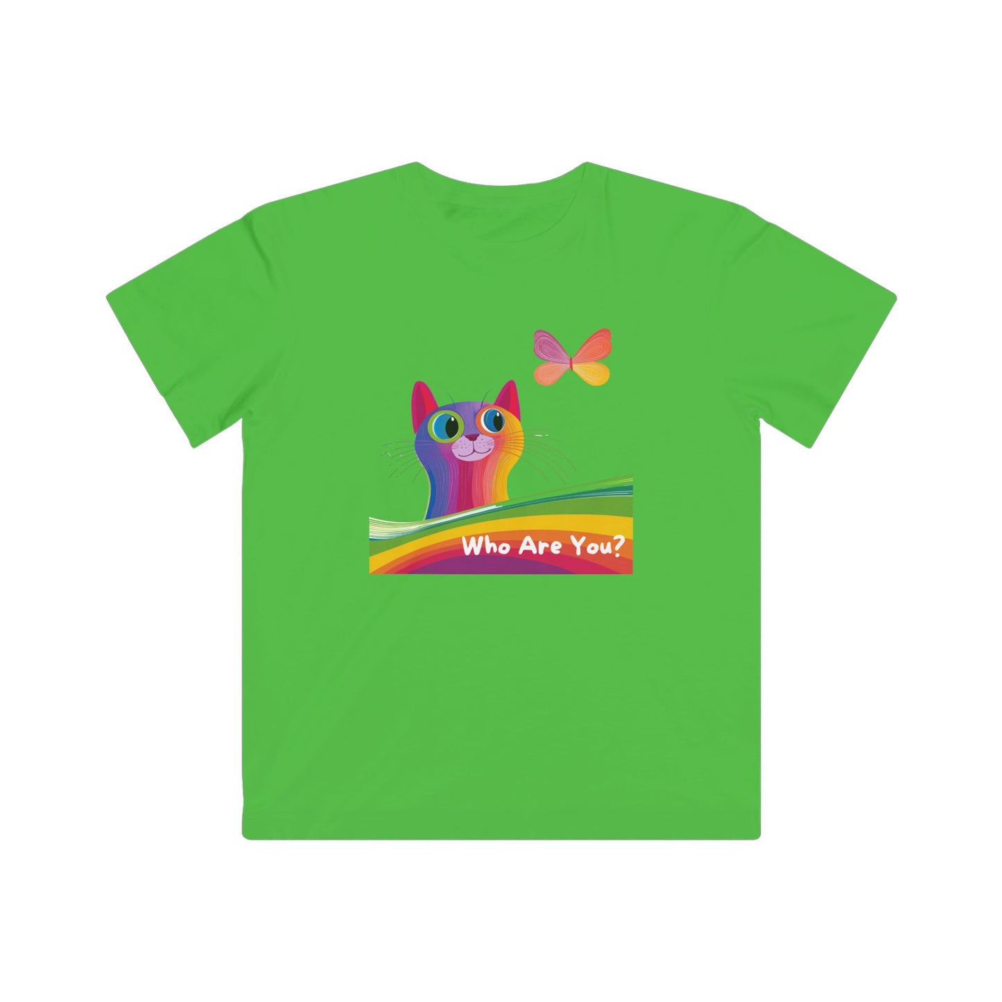 Rainbow Cat Kids T-Shirt | LGBTQ Pride Kitten | Identity Affirming Youth Tee