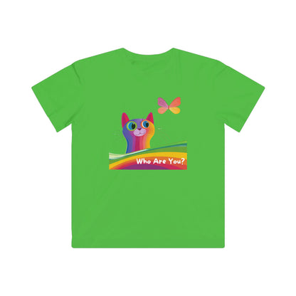 Rainbow Cat Kids T-Shirt | LGBTQ Pride Kitten | Identity Affirming Youth Tee