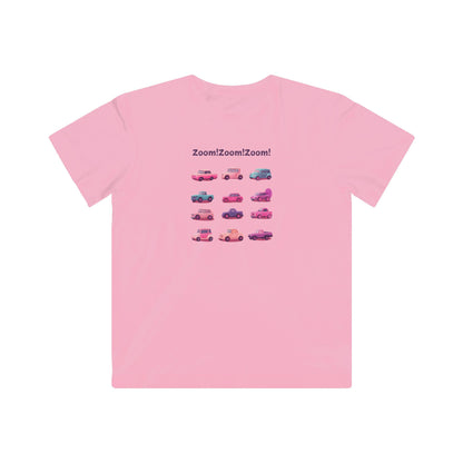 Zoom! Zoom! Kids Car T-Shirt | Kawaii Vehicle Grid Design | Cute Unisex Children's Tee