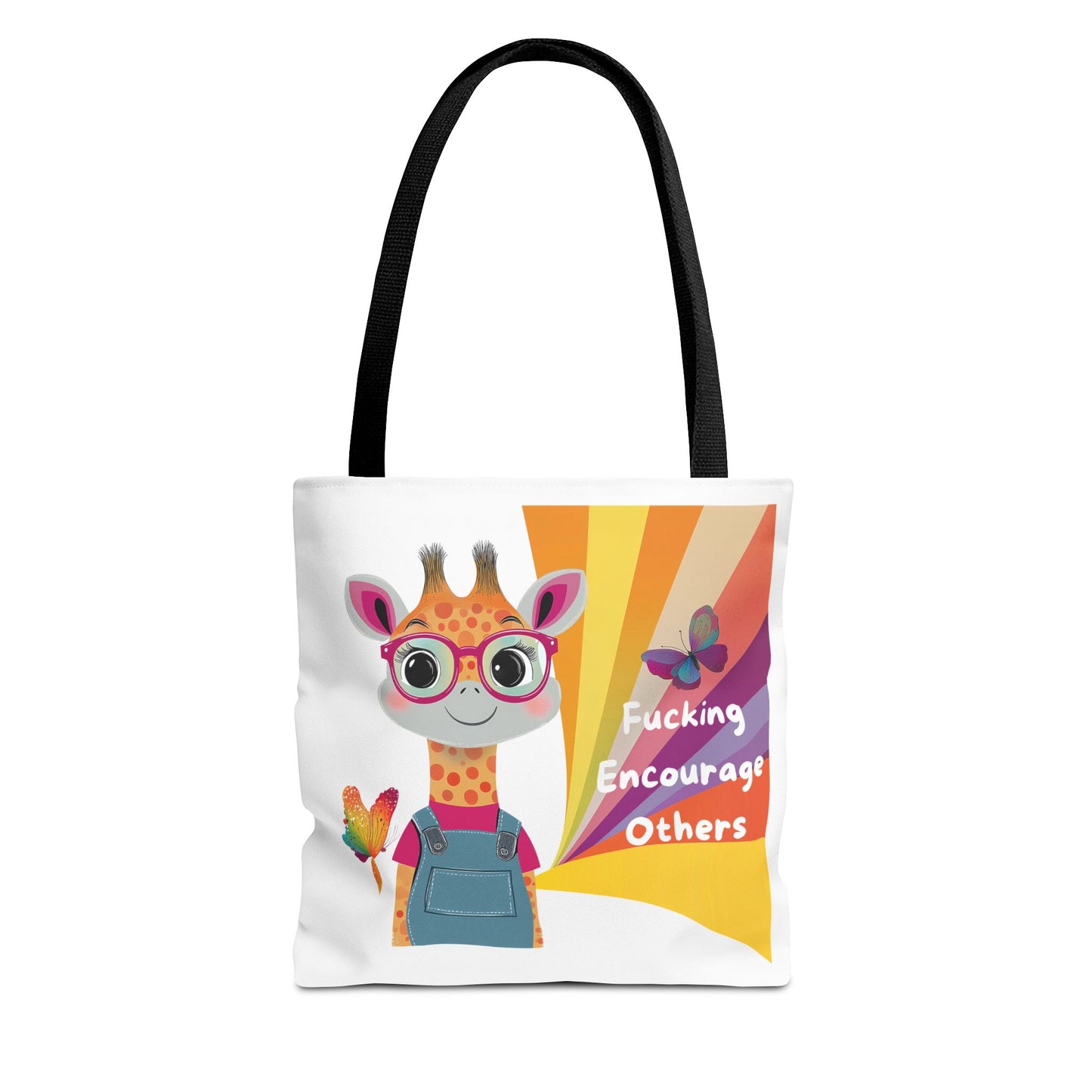 Encouraging Giraffe Kawaii Tote Bag | Cute Inspirational Accessories