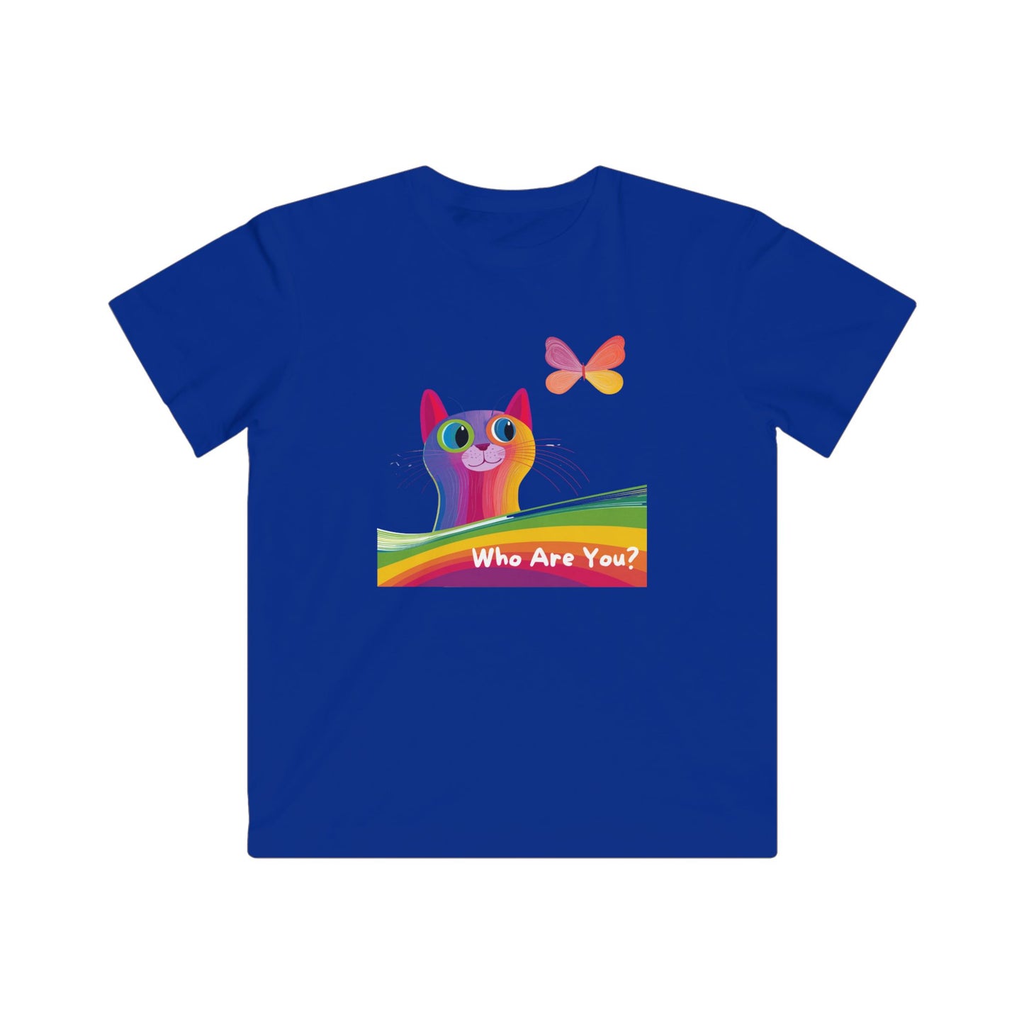 Rainbow Cat Kids T-Shirt | LGBTQ Pride Kitten | Identity Affirming Youth Tee
