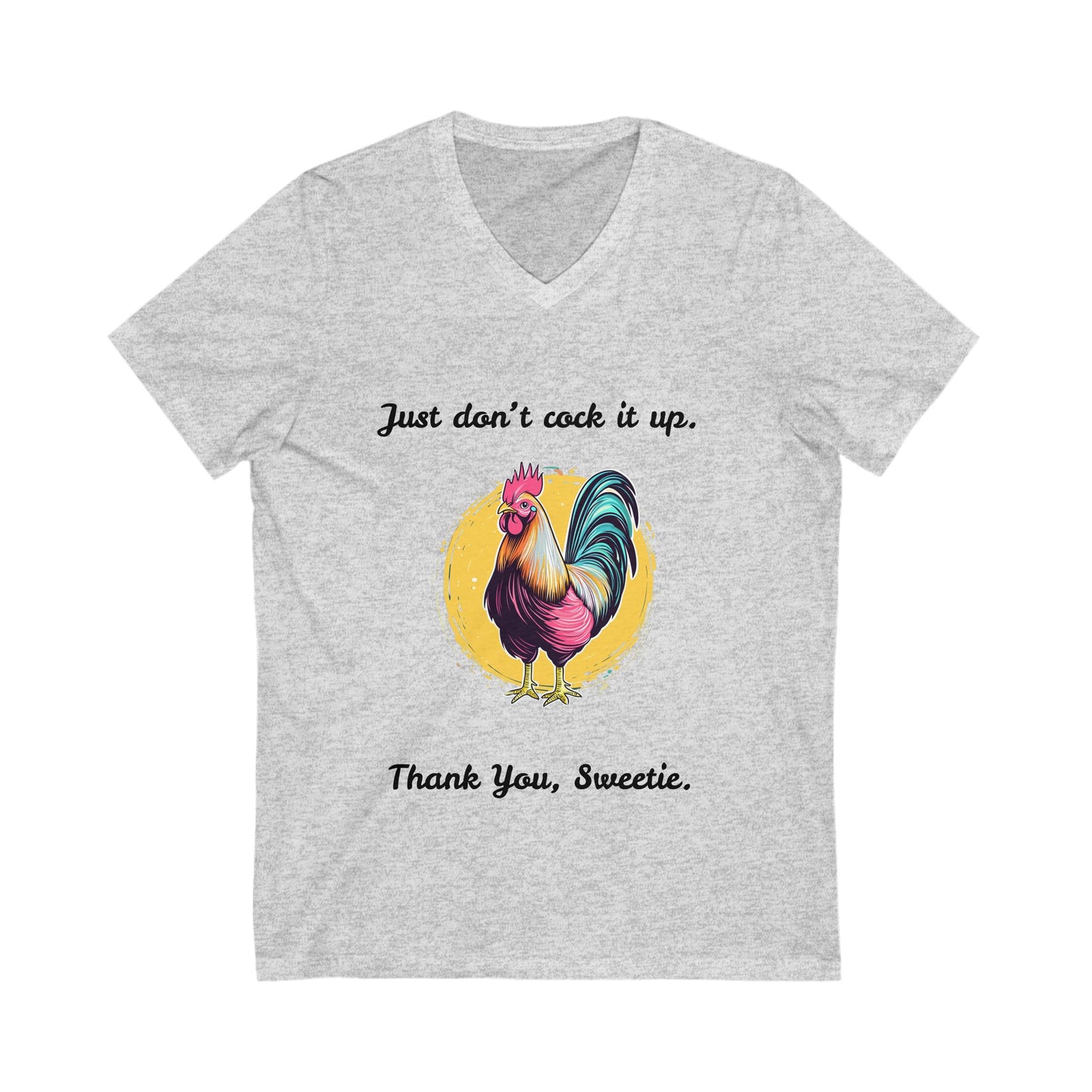 Funny Rooster V-Neck T-Shirt | Farm Life Humor | Vintage Style Chicken Tee