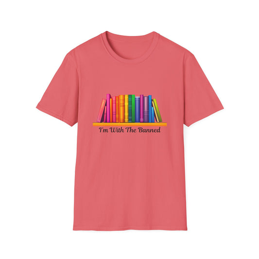 I'm With The Banned Books Rainbow T-Shirt | Literary Activism Tee