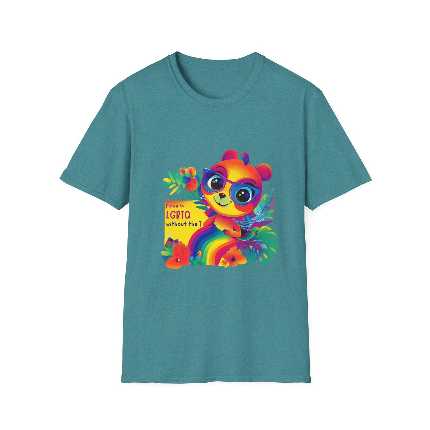 Kawaii Trans Pride Panda Rainbow T-Shirt | LGBTQ+ Cute Positive Message Tee