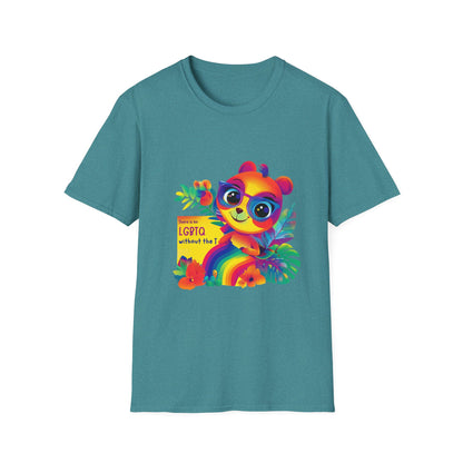 Kawaii Trans Pride Panda Rainbow T-Shirt | LGBTQ+ Cute Positive Message Tee