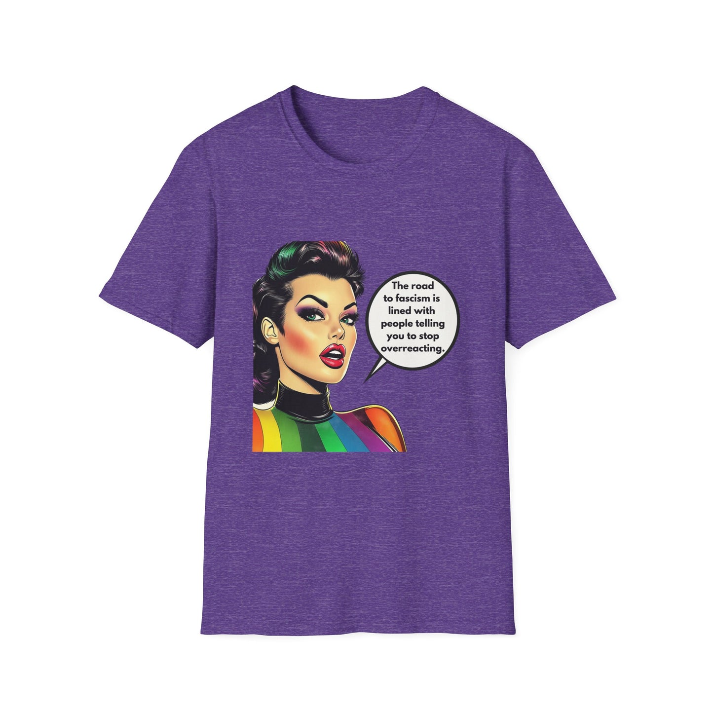 Road to Fascism Political Statement T-Shirt | Retro Pop Art Unisex Tee