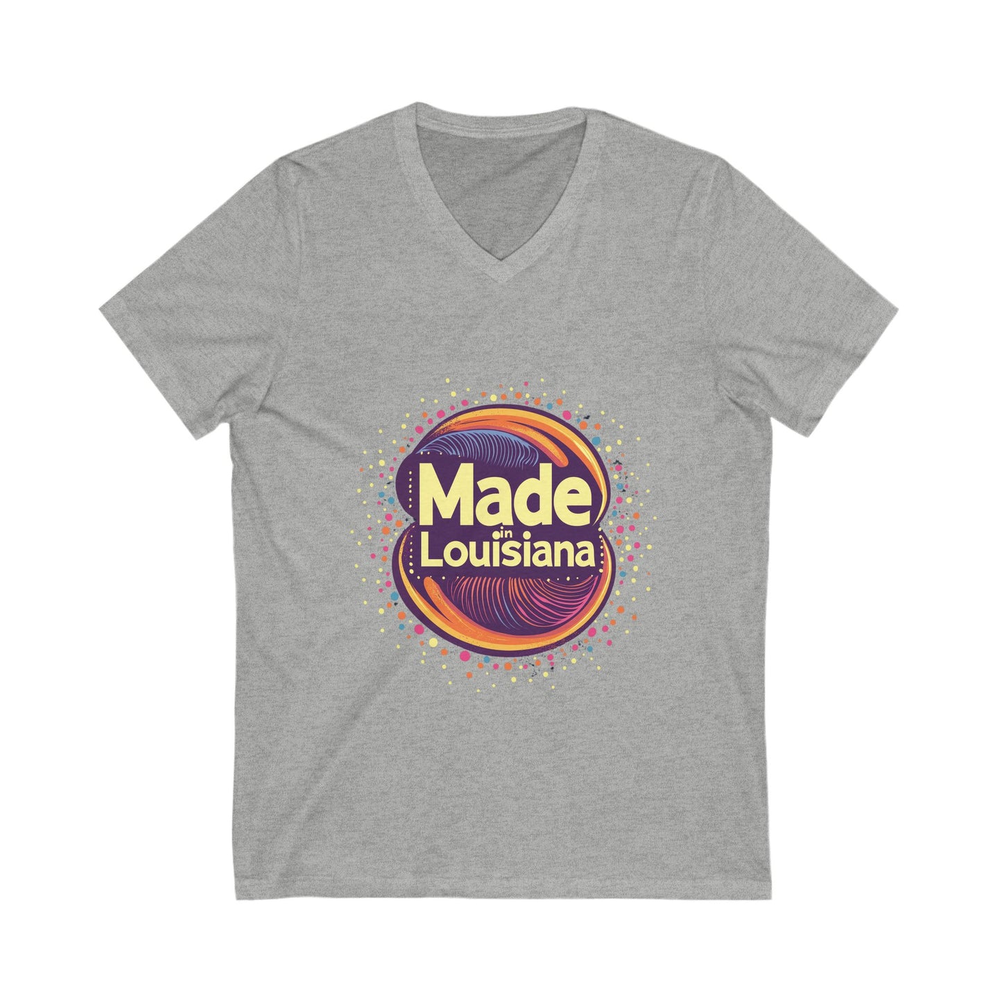 Made in Louisiana Retro V-Neck T-Shirt | Vintage State Pride Unisex Tee