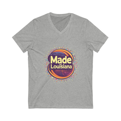 Made in Louisiana Retro V-Neck T-Shirt | Vintage State Pride Unisex Tee