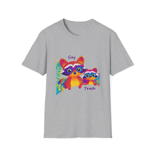 Kawaii Gay Raccoon Pride T-Shirt | LGBTQ+ Rainbow Trash Panda Unisex Tee