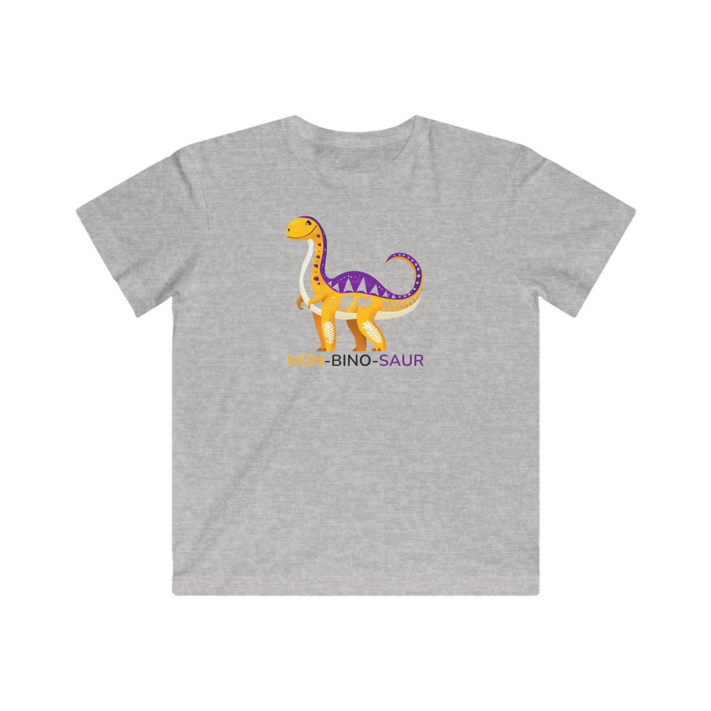 Non-Binary Dinosaur Kids T-Shirt | Gender Inclusive Cute Dino Tee