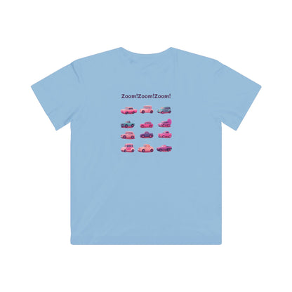 Zoom! Zoom! Kids Car T-Shirt | Kawaii Vehicle Grid Design | Cute Unisex Children's Tee