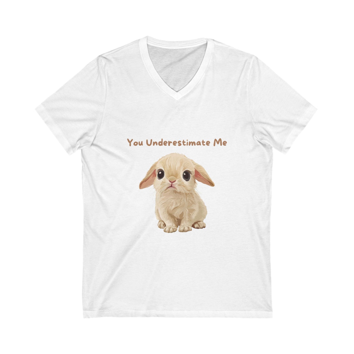 Kawaii Bunny Empowerment V-Neck T-Shirt | Cute Feminist Unisex Tee