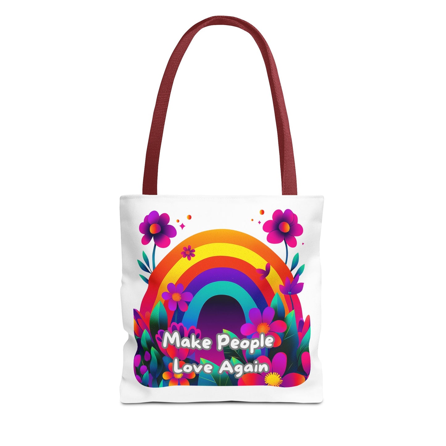 Rainbow Love Tote Bag | Floral Pride Design | LGBTQ+ Activist Accessory