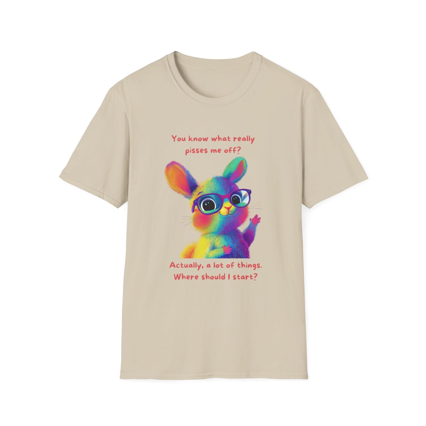 Rainbow Bunny Attitude T-Shirt | Sassy Pet Graphic Tee