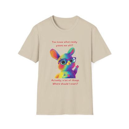 Rainbow Bunny Attitude T-Shirt | Sassy Pet Graphic Tee