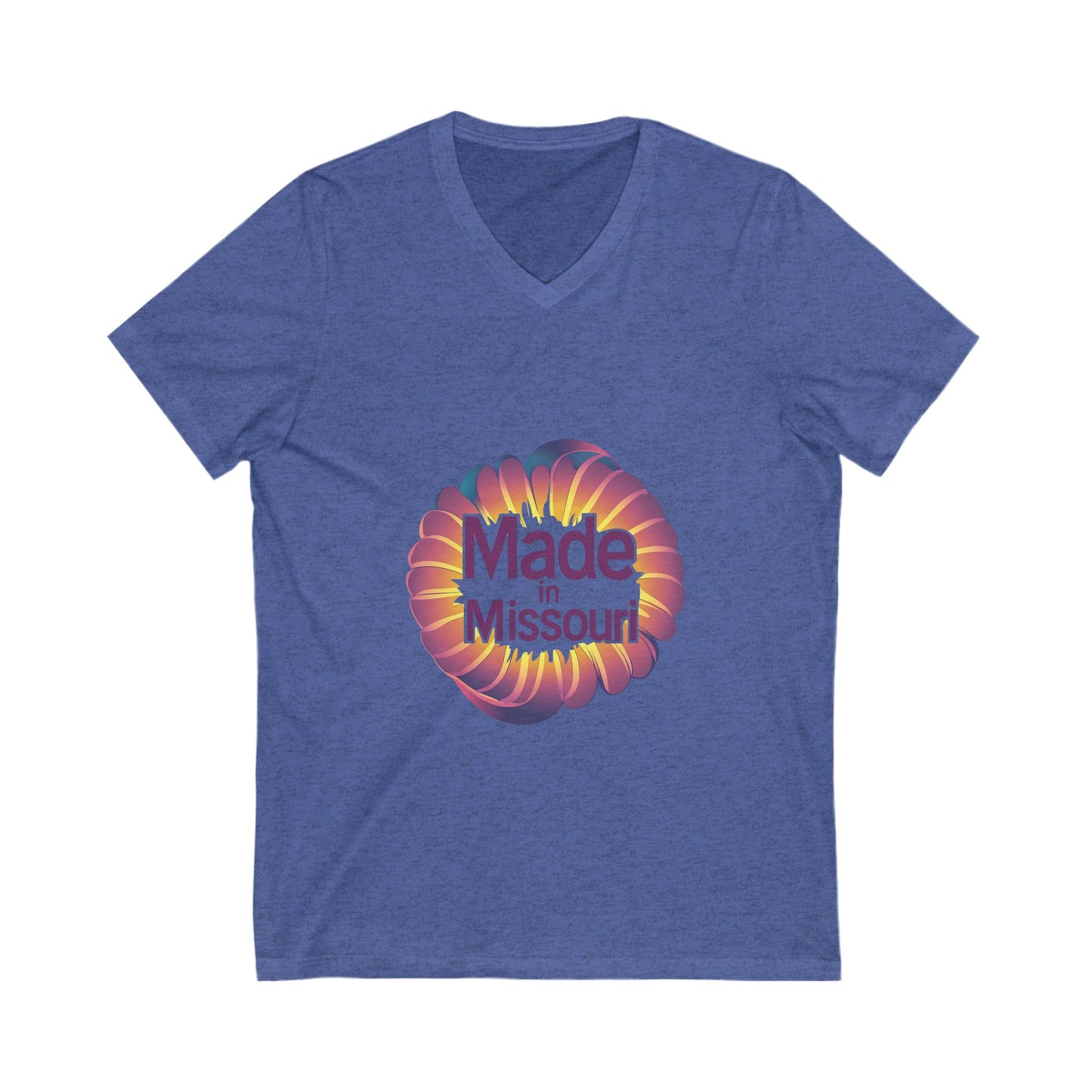 Made in Missouri Retro Sunrise V-Neck T-Shirt | State Pride Unisex Tee