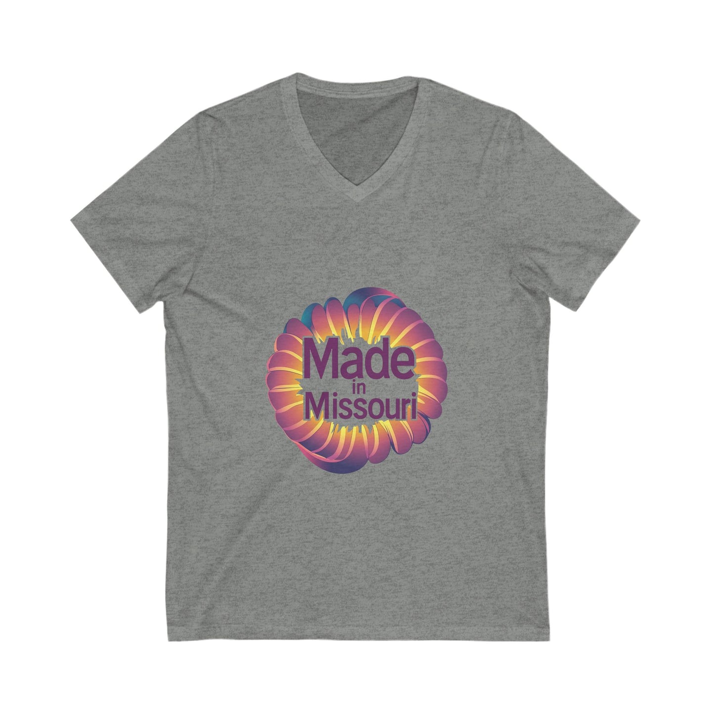Made in Missouri Retro Sunrise V-Neck T-Shirt | State Pride Unisex Tee