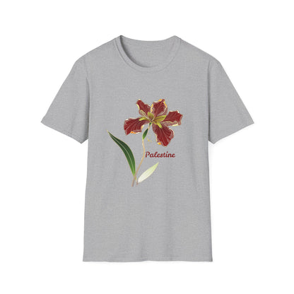 Palestine Iris Flower Unisex T-Shirt | Solidarity Cotton Tee