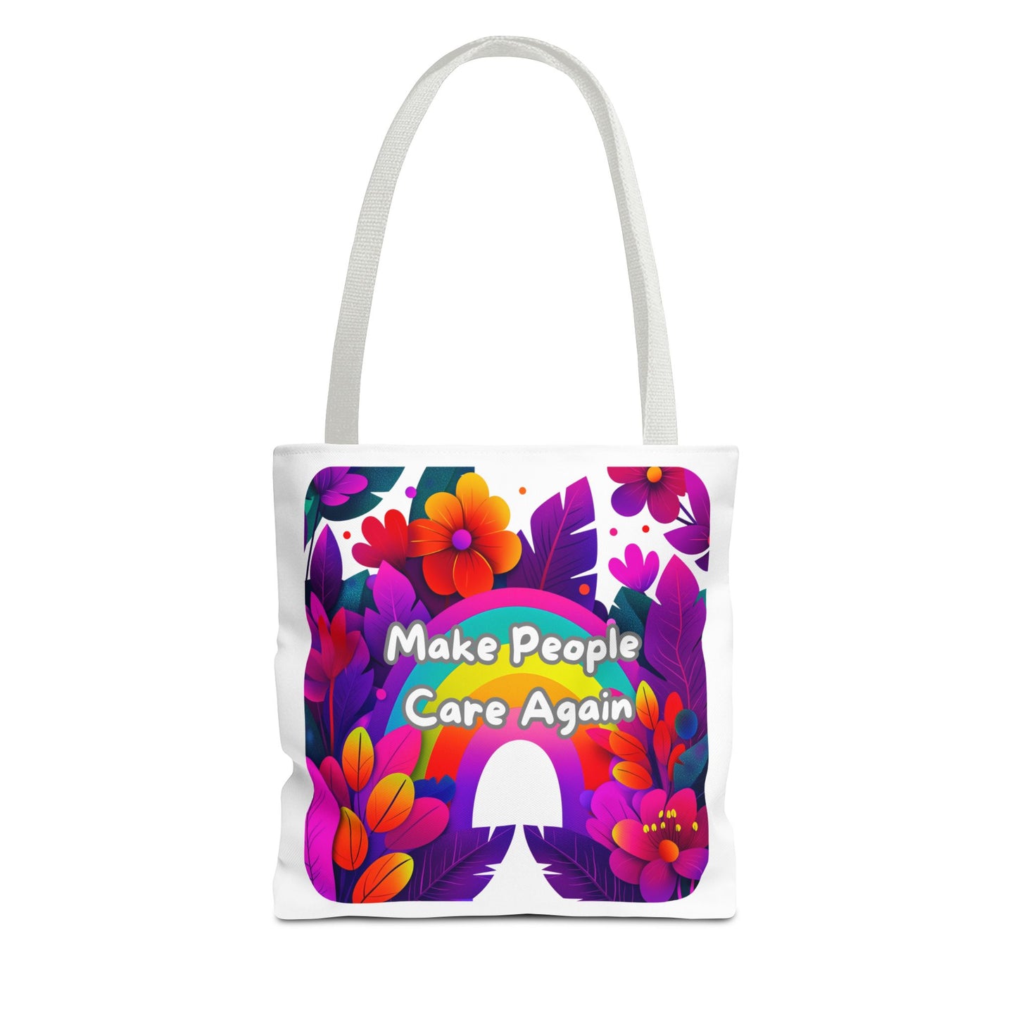 Make People Care Again Floral Tote Bag | Kawaii Activism Accessory