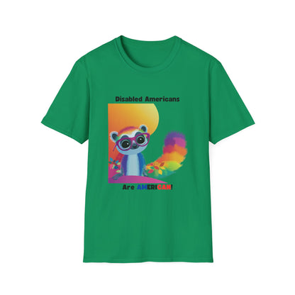 Disabled Americans Are AmeriCAN! | Cute Raccoon Disability Rights T-Shirt