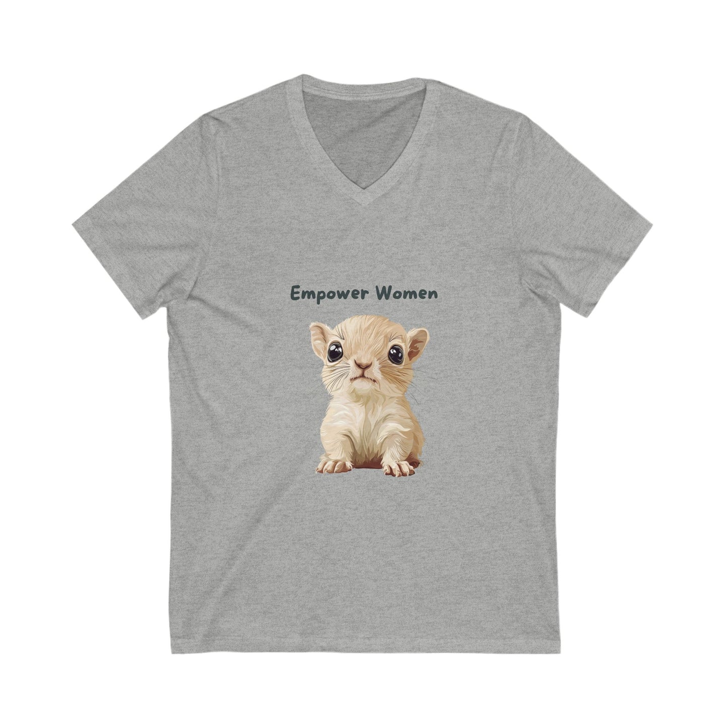Empower Women Kawaii Kitten V-Neck T-Shirt | Feminist Cat Tee