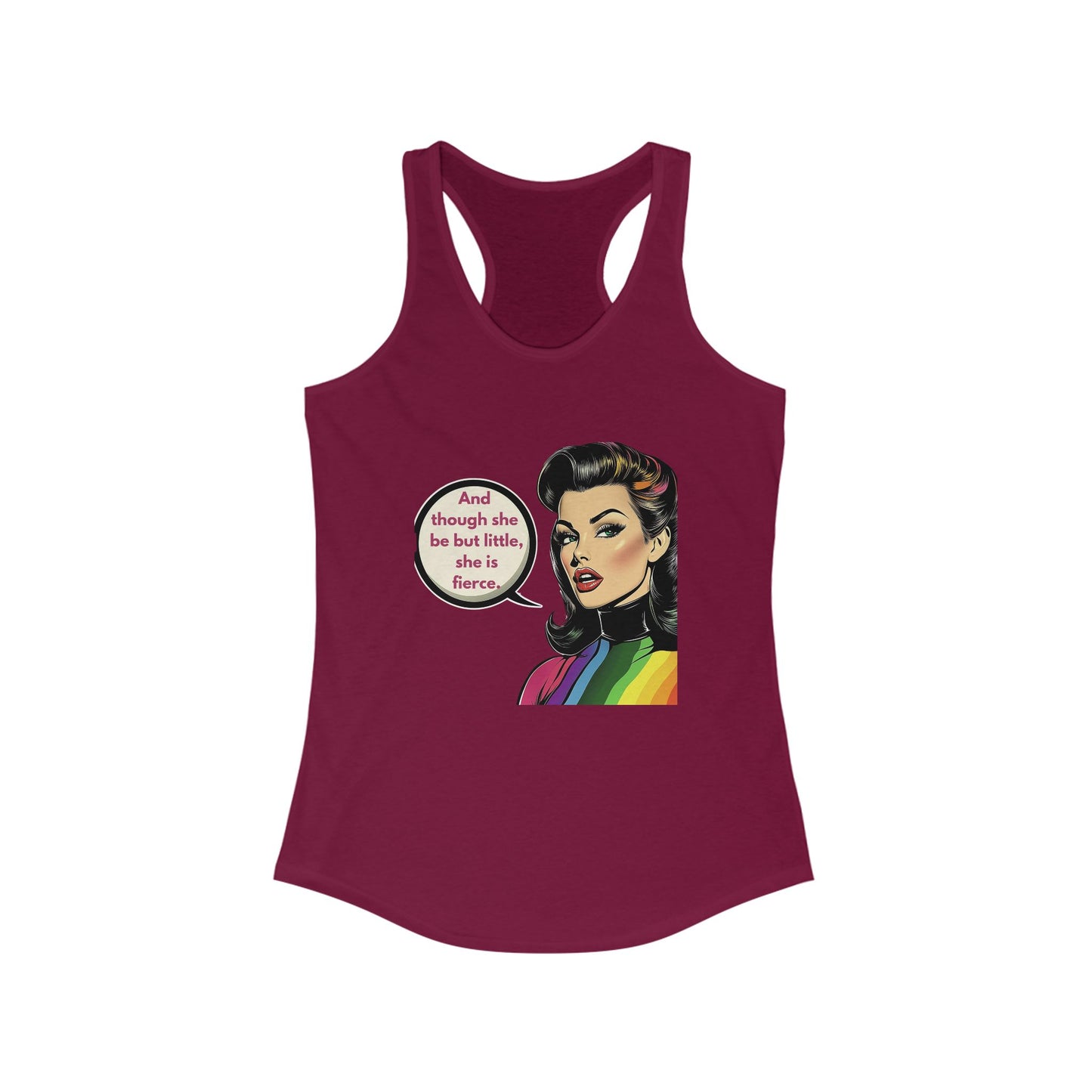 Fierce Retro Rainbow Pride Racerback Tank | Feminist Quote