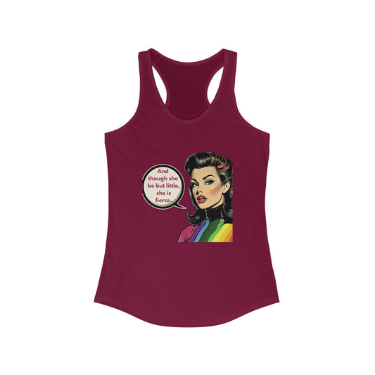 Fierce Retro Rainbow Pride Racerback Tank | Feminist Quote