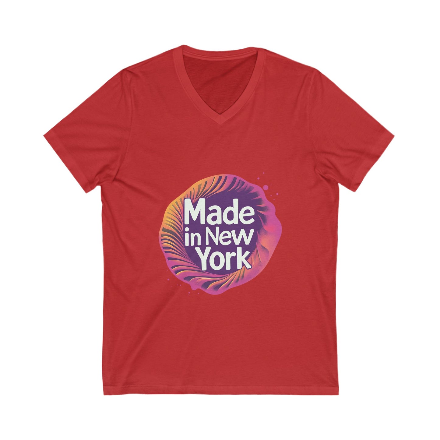 Made in New York V-Neck T-Shirt | Modern NYC Pride Design | Urban Retro Unisex Tee