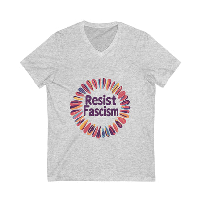Rainbow Circle Resist V-Neck Tee | Progressive Unisex T-Shirt | Cute Activist Design