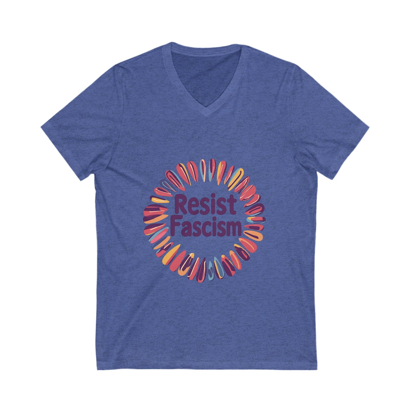Rainbow Circle Resist V-Neck Tee | Progressive Unisex T-Shirt | Cute Activist Design